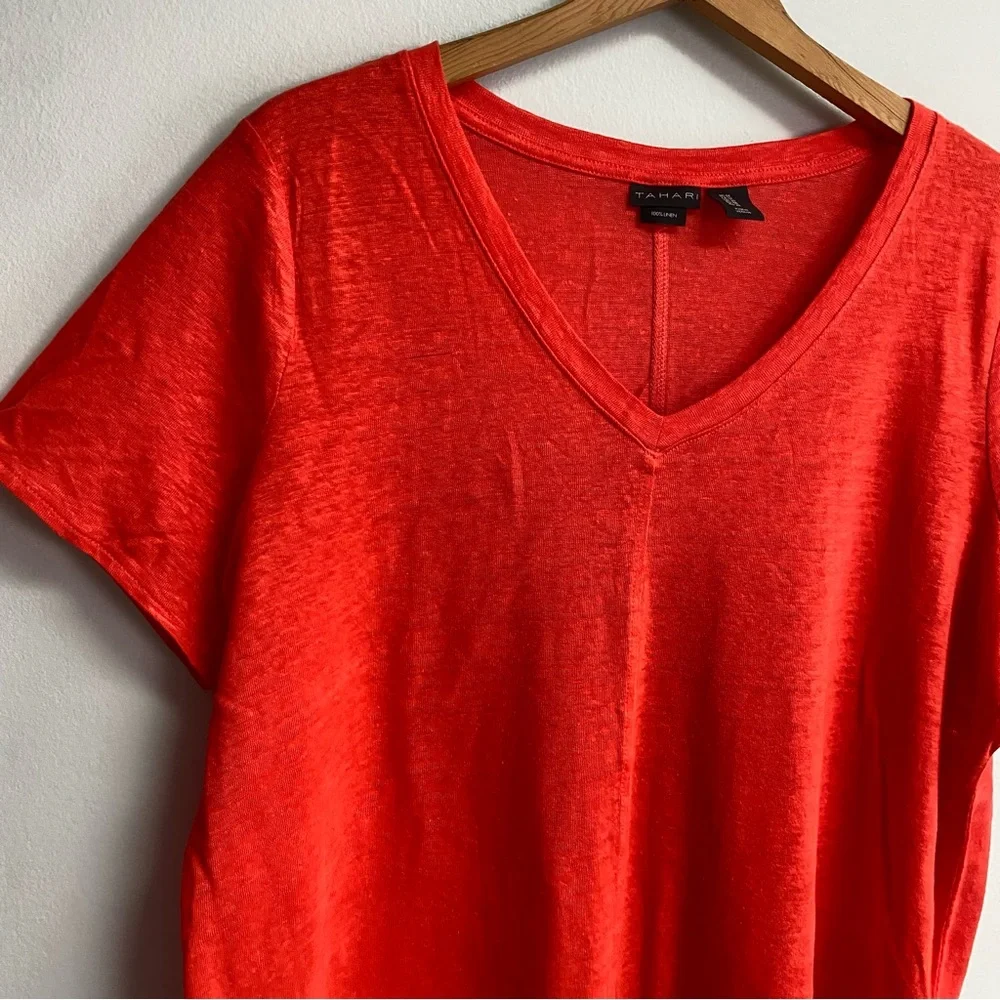 TAHARI 100% LINEN TOP - 1X - Picture 2 of 8